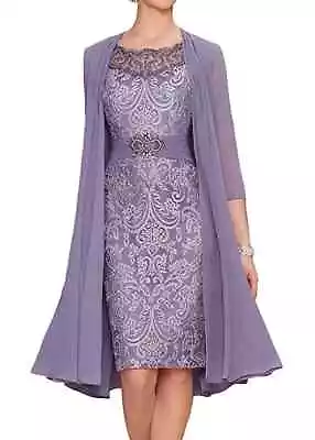 Elegant Mother Of The Bride Dresses With Chiffon Jacket Lace Beading Plus Size • $141.76