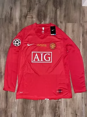 Ronaldo #7 Manchester United 2008 UCL Long Sleeve Home Red Retro Jersey - Size S • $74
