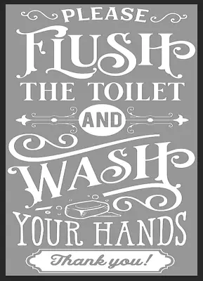 Flush The Toilet METAL SIGN WALL PLAQUE Bathroom Wash Hands Loo Home Funny • £6.99