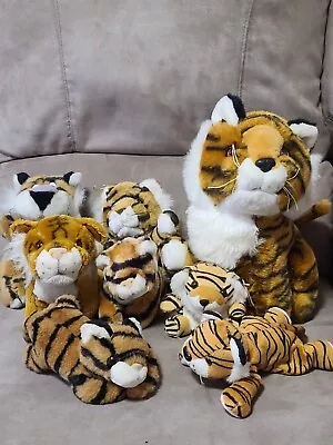 Eight Plush Stuffed Tigers Various Sizes • $7