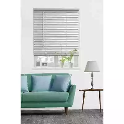 1  Vinyl Light Filtering Cordless Mini Blinds White All Sizes Fast Shipping • $26.99