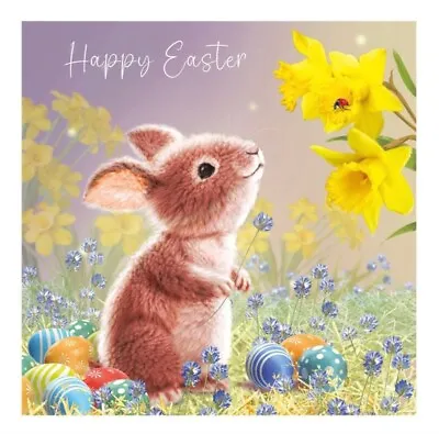 PACK OF 5 EASTER CARDS ~ TRACKS ~ CUTE BUNNY RABBIT ~ Daffodils ~ Spring Flowers • £4.45