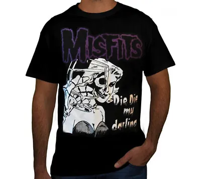 MISFITS DIE DIE MY DARLING PUNK ROCK Black T Shirt • $11.99