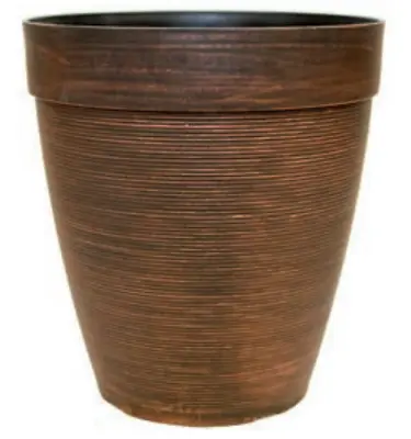 £10.49 • Buy 17 Litre Copper Large Plant Pot Outdoor Garden Tall Round Plastic Flower Planter