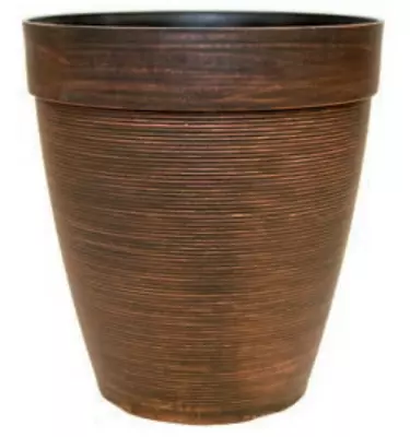 £10.49 • Buy 17 Litre Copper Large Plant Pot Outdoor Garden Tall Round Plastic Flower Planter