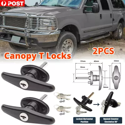 Black Rear Fixing Canopy T-Lock Handle Metal For Ute Canopy Locking With Key • $37.99