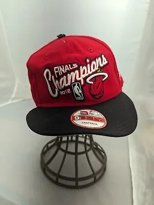 New Era Miami Heats Snapback Hat NBA 2012 Finals Champion Logo 2Tone Cap • £14.90