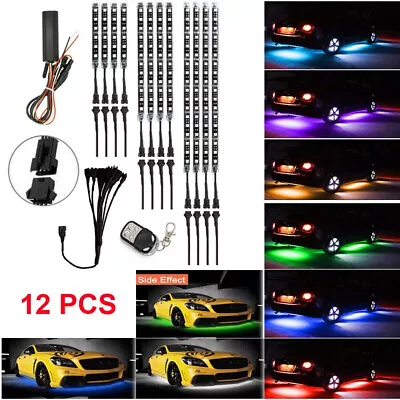 12 Motorcycle LED Under Glow Light Neon RGB Strip Kit Remote For Davidson Street • $28.90