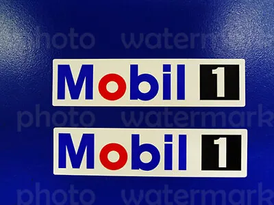 2x Mobil 1 Decals Stickers Graphics Autocollants Racing Gas Oil Logos Drag Truck • $2.39