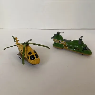 Matchbox Helicopter Lot- 2001 Wildlife Rescue Transport 2003 Jungle Adventure • $7.99