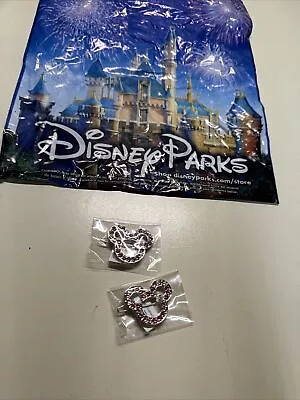 Disney Park Minnie Mickey Mouse Pink Rhinestone & Silver Hair Barrette (2) • $29