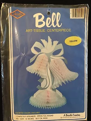 Beistle Vintage 1981 Yellow Honeycomb Wedding Bells Dove Table Decoration NEW • $9.99