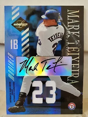 Mark Teixeira 2003  Donruss Leaf Limited Game-Worn Jersey Relic Auto /25 • $22.99