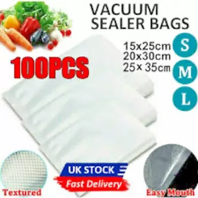 Vacuum Sealer Bags Pouches Food Storage Bags Textured Strong Seal Embossed Vac • £6