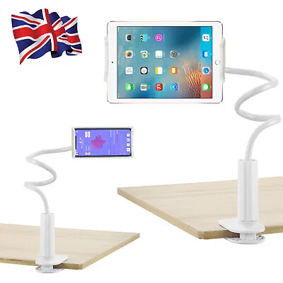 Gooseneck Table Bed Clamp Stand Holder Mount For IPad Tablet Flexible Arm 360 • £7.49