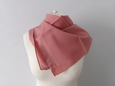 Vintage Head Scarf 29 Inch Sq Pink Crepe Trevira • £7