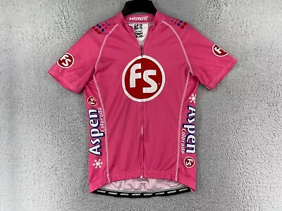 Verge Cycling Jersey Womens Medium Pink Full Zip 100% Polyester Rear Pocket • $18.69