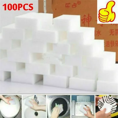 100X BULKS PACK Magic Sponge Eraser Melamine Cleaning Cleaner Foam 3/4  Thick US • $12.39