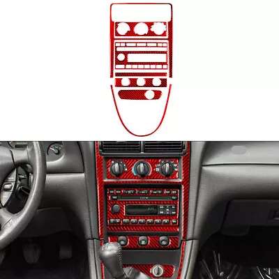 Red Carbon Fiber Center Cosnole Trim Set For Ford Mustang Convertible 2001-2004 • $72.71