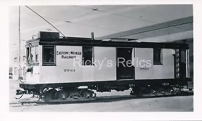 B&W Photo Eastern Michigan Railway #7763 MI Work Car MofW 1920’s Shops • $9.99