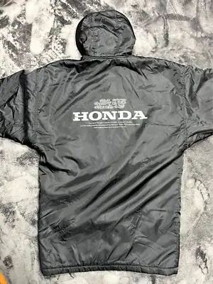 Vintage Mugen Honda Long Jacket Bench Coat Hooded Jacket 90s Size Large Black • $163.88