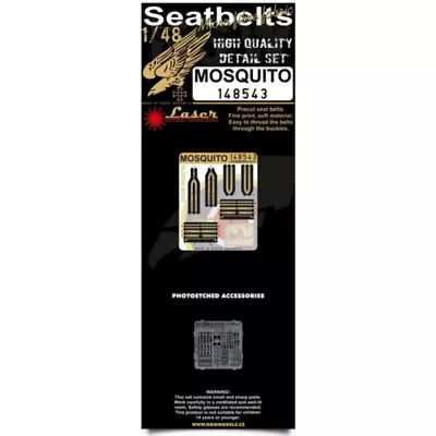 HGW 1/48 British Mosquito Microplastic/Photoetch Seatbelts 148543 • $10.99