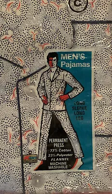 Vintage Men’s K-MART Flannel Pajamas Size C Large Long Sleeves New Old Stock • $20