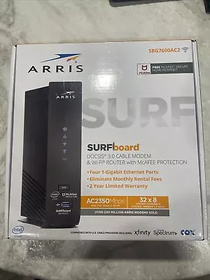 ARRIS SURFboard SBG7600AC2 32x8 DOCSIS 3.0 Cable Modem AC2350 WiFi No Power Cord • $32.98