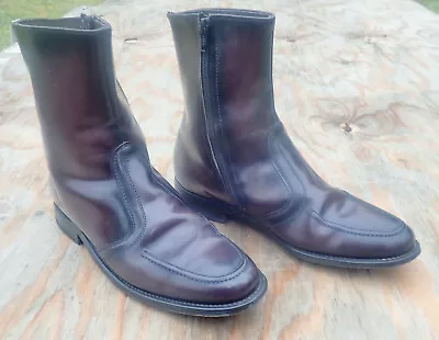 Vintage Stafford Cordovan Leather USA Ankle Boot Mens 8 D Side Zip Beatle Boots • $25.92