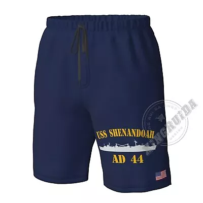 USS SHENANDOAH AD-44 Men's Swim Trunks Quick Dry Beach Short Board Short Lining • $26.99