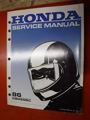 1986 Honda Cb450sc Nighthawk Original Factory Service Manual Repair Shop • $41.84