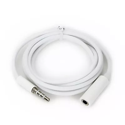AUX Headphone Extension Cable 3.5mm Mini Jack Audio Lead Male To Female White 1M • £2.95