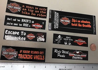 $11.93 • Buy Set Of 7 Harley-Davidson Vintage Helmet Stickers. Real And Authentic. NOS. 1 X 4