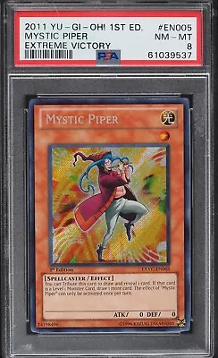 PSA 8 NM-MT - Mystic Piper EXVC-EN005 1st Edition Secret Rare YuGiOh 5Ds • $59.99