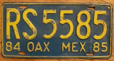 SINGLE MEXICO State Of OAXACA LICENSE PLATE - 1984/85 - RS5585 • $14.99