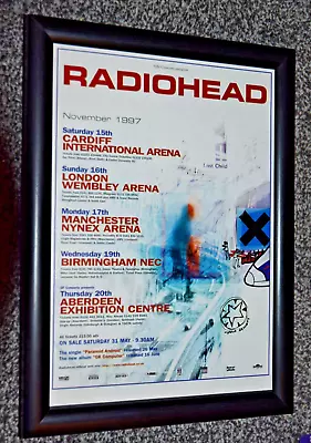 RADIOHEAD Band Framed A4 Ok Computer 1997 UK ALBUM TOUR Original ART Poster • £14.99