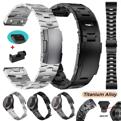 Titanium Metal Watch Band Strap For Garmin Fenix 7 7X /6 6X Pro/5 5X Plus/Epix 2 • $33.20