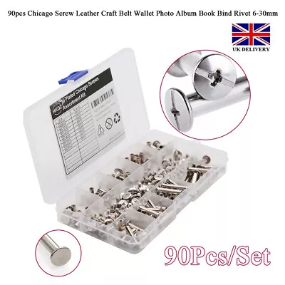 £7.69 • Buy 90pcs Chicago Screw Leather Craft Belt Wallet Photo Album Book Bind Rivet 6-30mm
