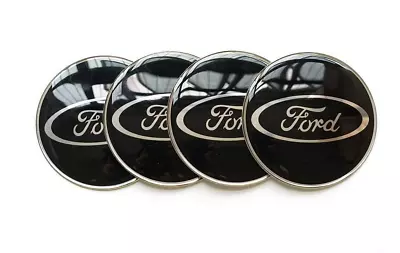 4pcs For Ford Wheel Center Stickers 65mm Hub Rim Stickers Emblem Badge Black • $30.99