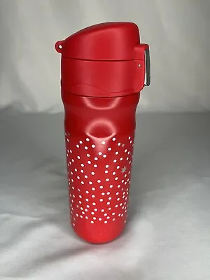 DAVIDs TEA Travel Mug Tumbler Infuser Water Bottle Red Dot Stainless Flip Top • $17.03