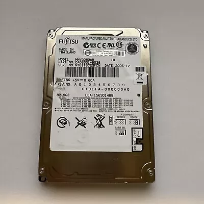 Fujitsu ATA / IDE 80gb 2.5  Laptop Hard Drive MHV2080AH CA06531-B038 • $11.99