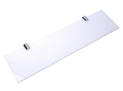 Acrylic Shelves Wall Mounted White Straight Shelf With Various Chrome Supports • £5.79