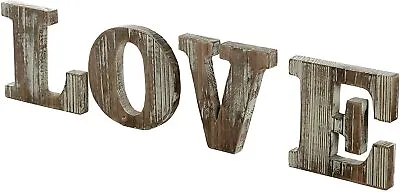 £14.32 • Buy RusticTorched Wood Block Cutout Letters Inspirational Tabletop 'Love' Sign
