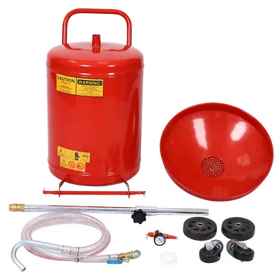 $198 • Buy Best 20 Gallon Waste Oil Drain Tank Air 3198 Operated Drainer Oil Change RED