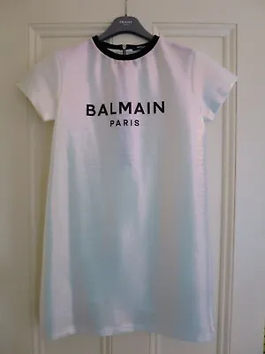 $300 • Buy Balmain Kids (Authentic) TEEN Logo Print Dress Size 16 Excellent Condition
