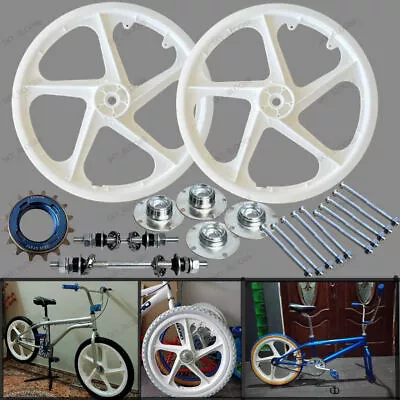 BMX Bicycle 20  PVC Sport Rim ( WHITE ) Complete Wheelset Hub Set DHL EXPRESS • $179.30