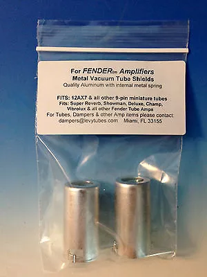 2 Tube Amp Shields Fits Fender 12ax7 Super Reverb Vibrolux Showman Deluxe Champ • $12.95