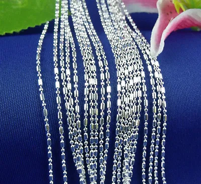 Wholesale 10pcs 925 Sterling Silver Plated 1.5mm Bamboo Chain Necklace 16 -30  • $9.99