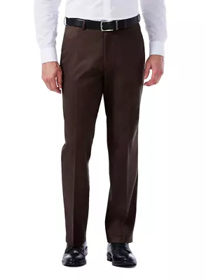 NWT Haggar Mens Premium Classic Fit FF Khaki Pant -U Pick Color + Size -MSRP $70 • $22.95