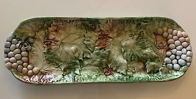 Majolica Grape Vine Serving Platter  Made In Portugal By J Willfred For C. Sadek • $26.95